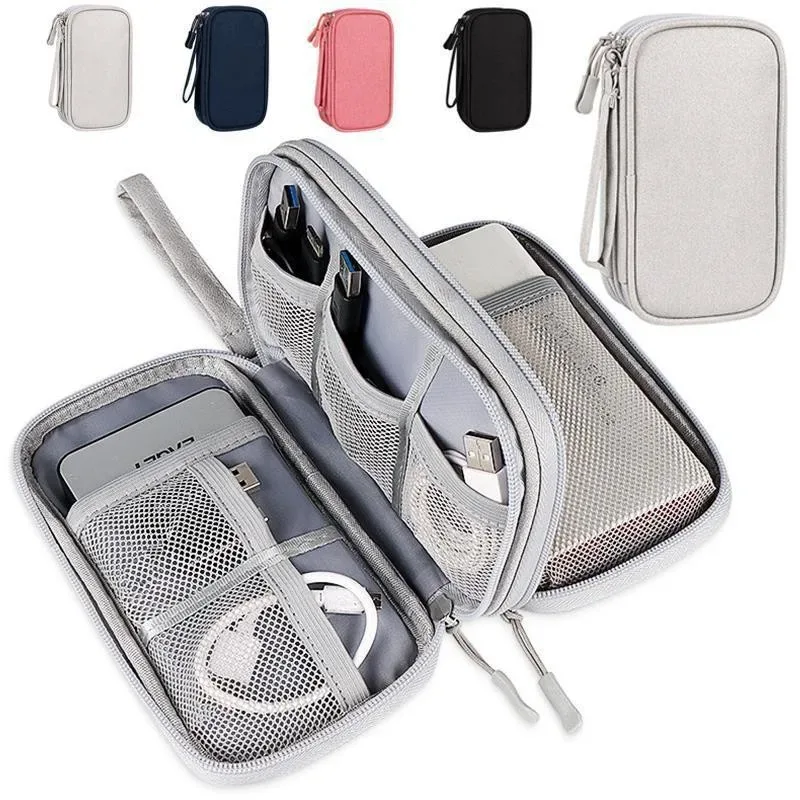 Sac de rangement pour câbles de données, étui de transport portable étanche, sac de rangement pour voyage, organiseur pour câbles, cordons et chargeurs USB