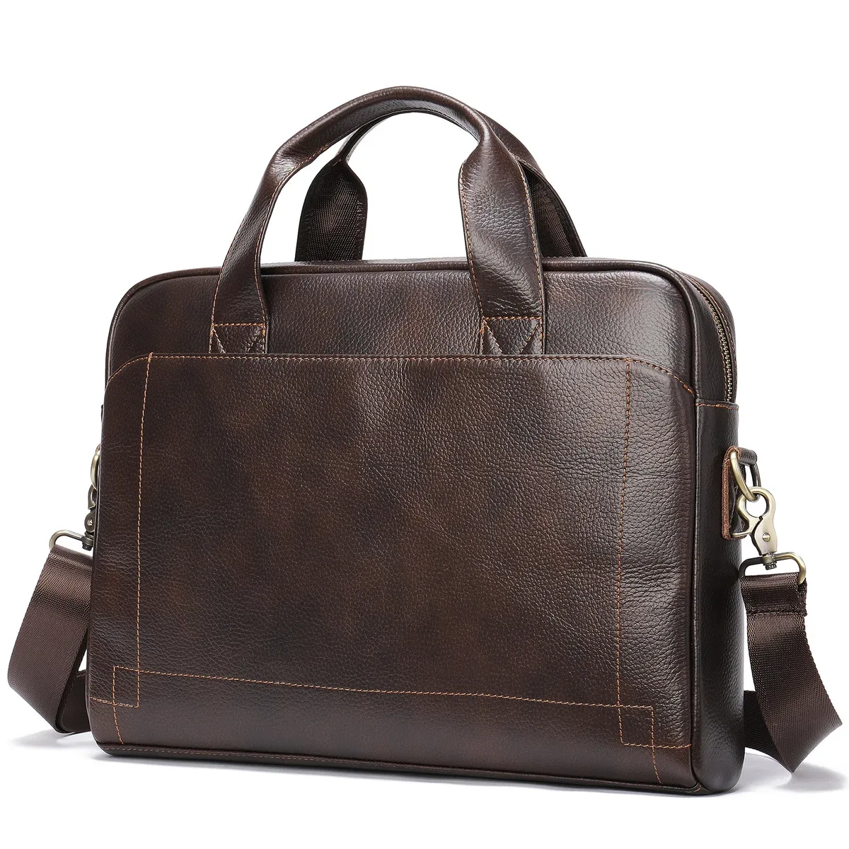 sac à main en cuir véritable pour homme, porte-documents en cuir de vachette de première qualité, sac pour ordinateur portable en cuir véritable, sac d'affaires
