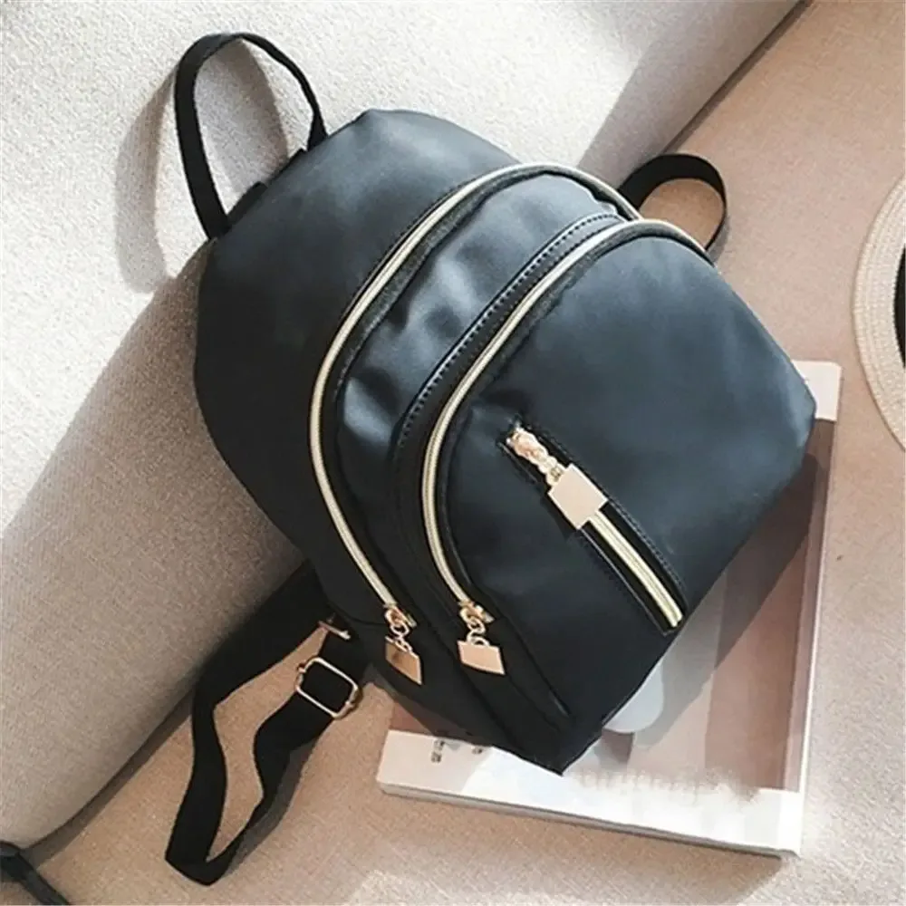 sac à dos mini noir mignon pour femme, sac à bandoulière en tissu oxford, sac à main pour fille