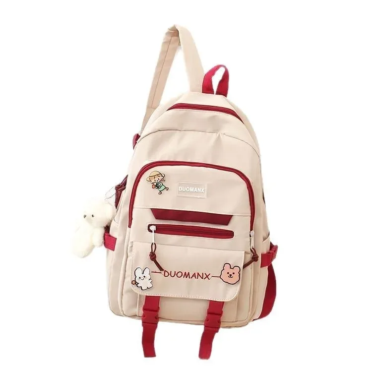 sac à dos simple grande capacité pour lycéens, sac à double bandoulière pour collégiens, petit public du collège, école primaire