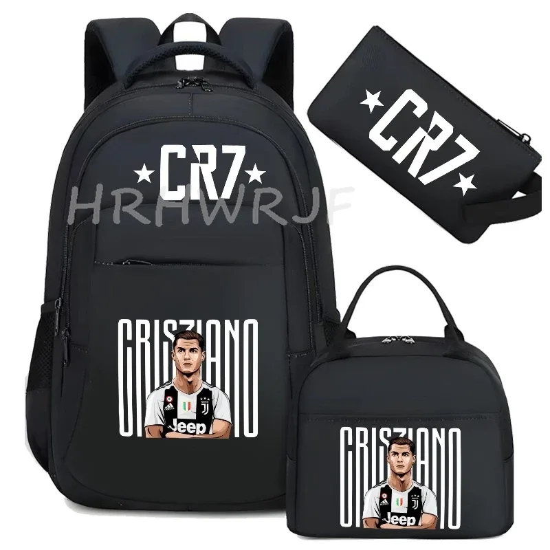 sacs à dos de sport cr7, 3 pièces, camouflage, double épaule, pour ordinateur portable, grande capacité, pour femmes et hommes, voyage, mochila pour usage occasionnel
