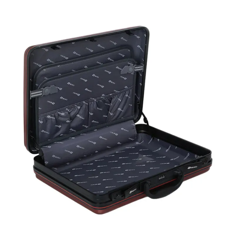 porte-documents pour outils professionnels, abs robuste + cadre en aluminium, serrure tsa et compartiment pour ordinateur portable 17 pouces, sac pour voyage d'affaires