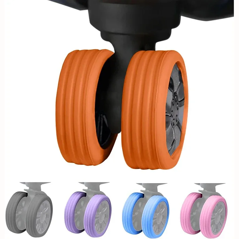 protecteur de roues de bagages en silicone, accessoires de valise de voyage, 8 pièces