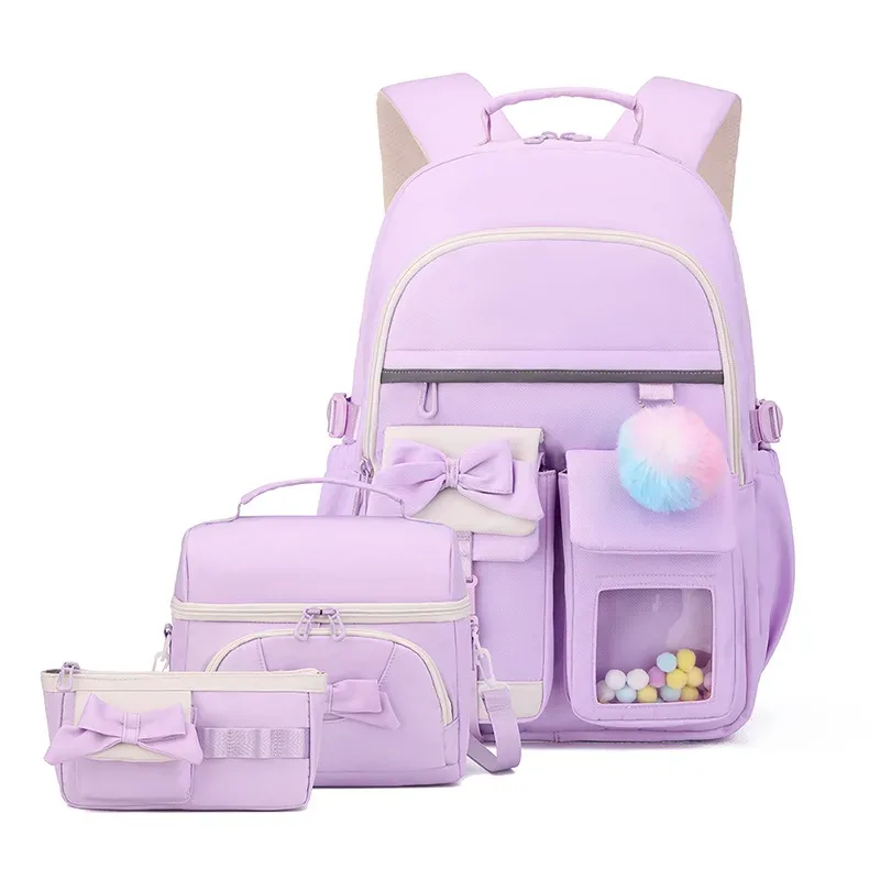 ensemble de 3 sacs à dos pour écolières, sac à déjeuner, trousse à crayons, sacs d'école pour filles adolescentes, sacs de voyage pour livres