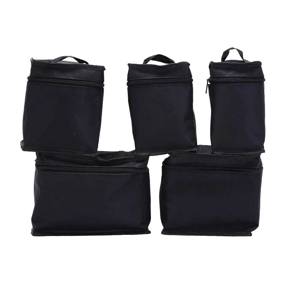 trousse de maquillage de grande capacité, sac cosmétique en toile pliante noire, stylo marqueurs d'art, fermeture à glissière, 5 tan