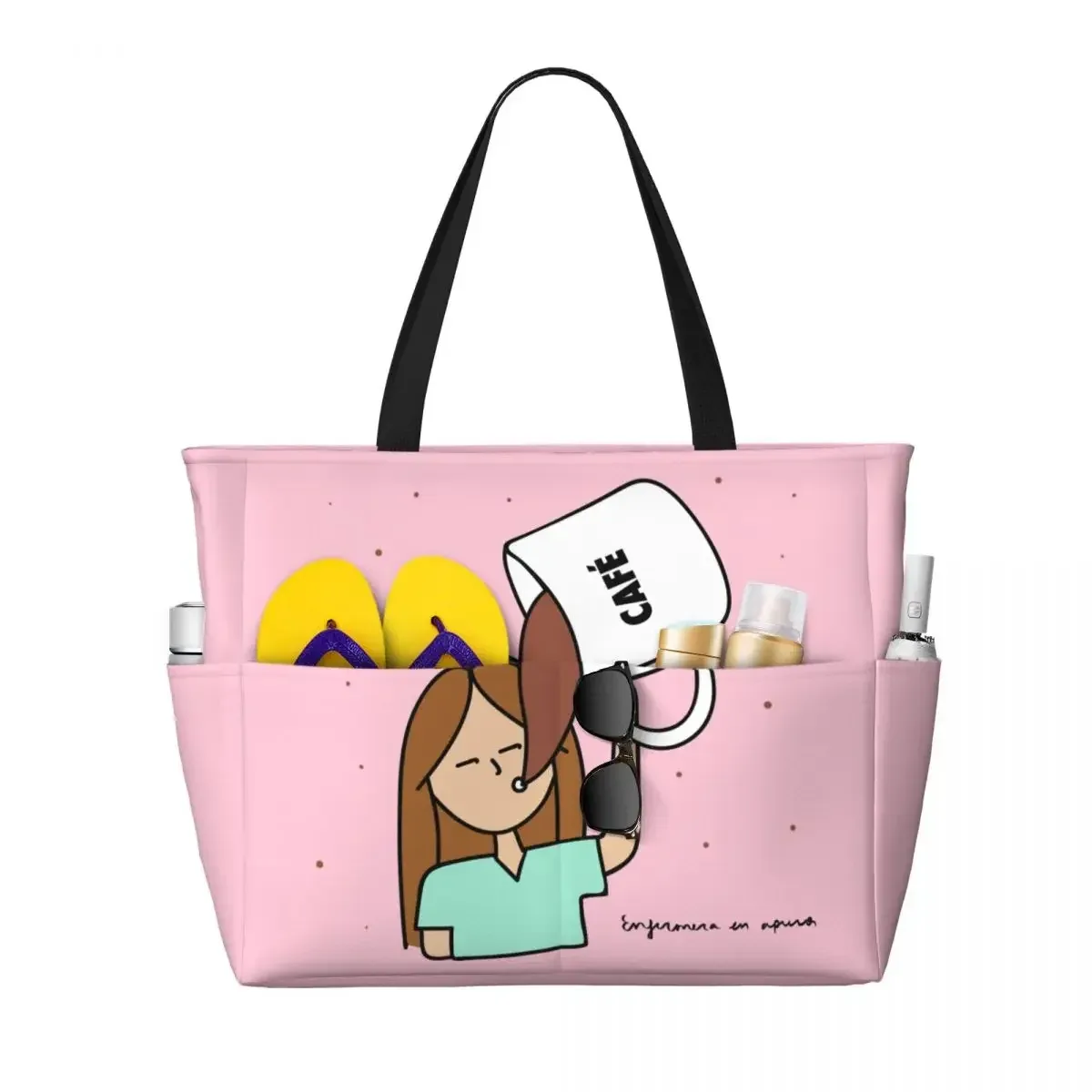 sac fourre-tout de voyage médical personnalisé enfermera en apuros pour femmes, sacs d'épicerie à bandoulière de grande capacité