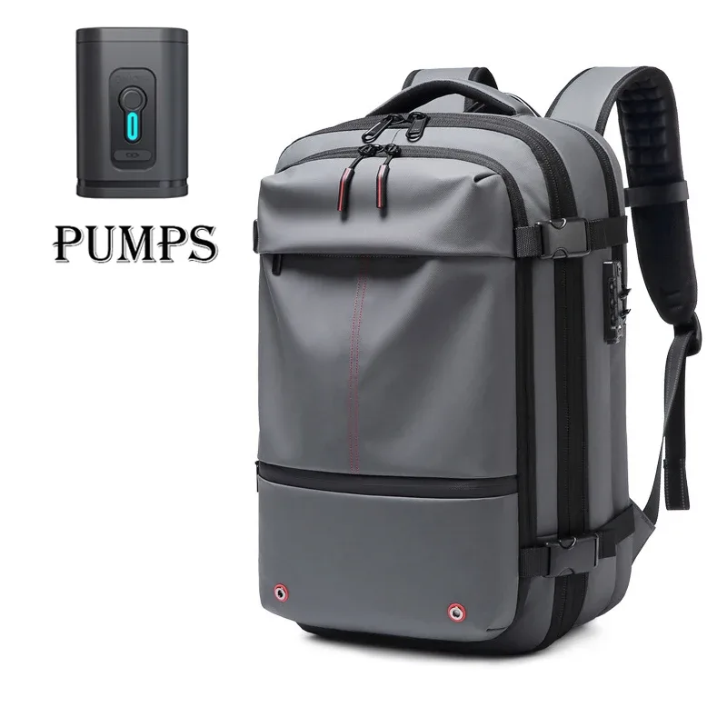 sac à dos de voyage pour hommes, sac à dos à compression sous vide pour ordinateur portable 17 pouces, sac à dos d'affaires de grande capacité, sac à dos de camping extensible, sac à dos de randonnée