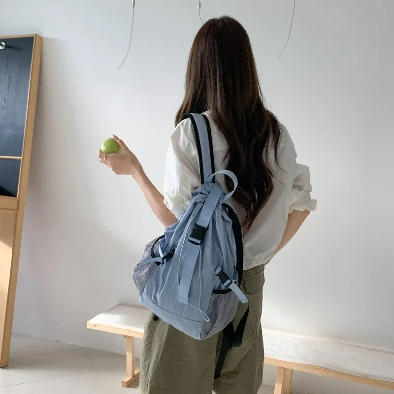 nouveau sac à dos léger à cordon de serrage, grande capacité, sac de sport décontracté, sac de voyage, sac de rangement, sac à bandoulière pour étudiants, unisexe