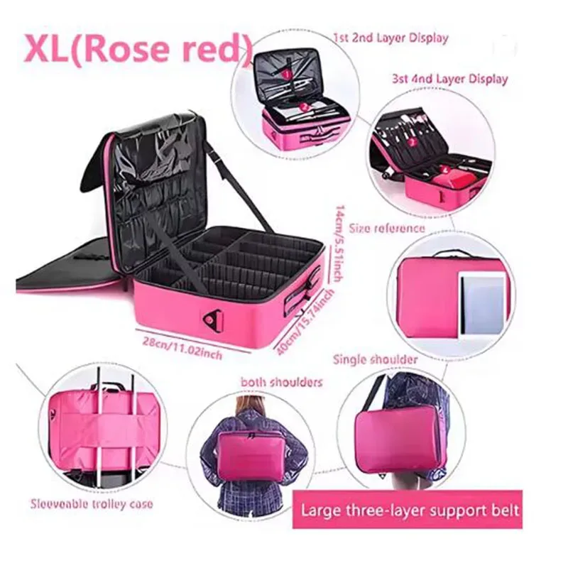 nouvelle trousse de maquillage oxford pour femmes, étanche, grande capacité, trousse de voyage pour cosmétiques, trousse de maquillage professionnelle complète pour artistes, pour femmes