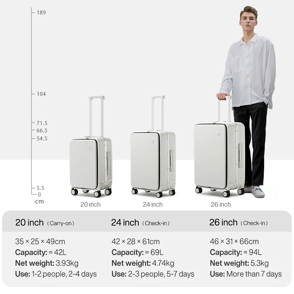 valise mixi new aluminum frame, bagage cabine 20 pouces km9286
