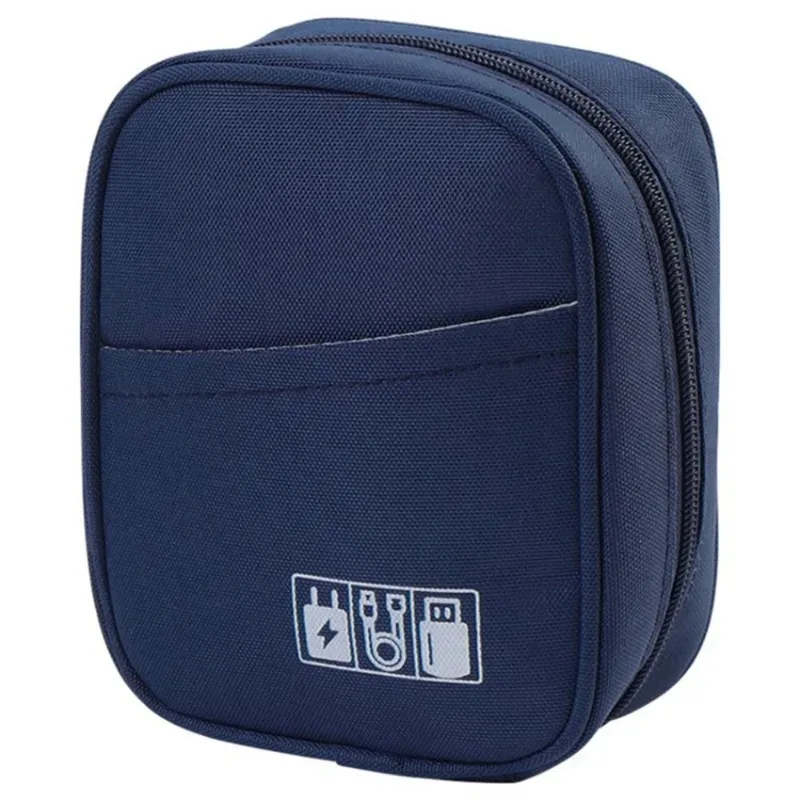 sac de voyage oxford de couleur unie, résistant aux chocs, multi-couches, pour câbles, chargeur, données usb, organisateur d'accessoires électroniques, pochette de rangement