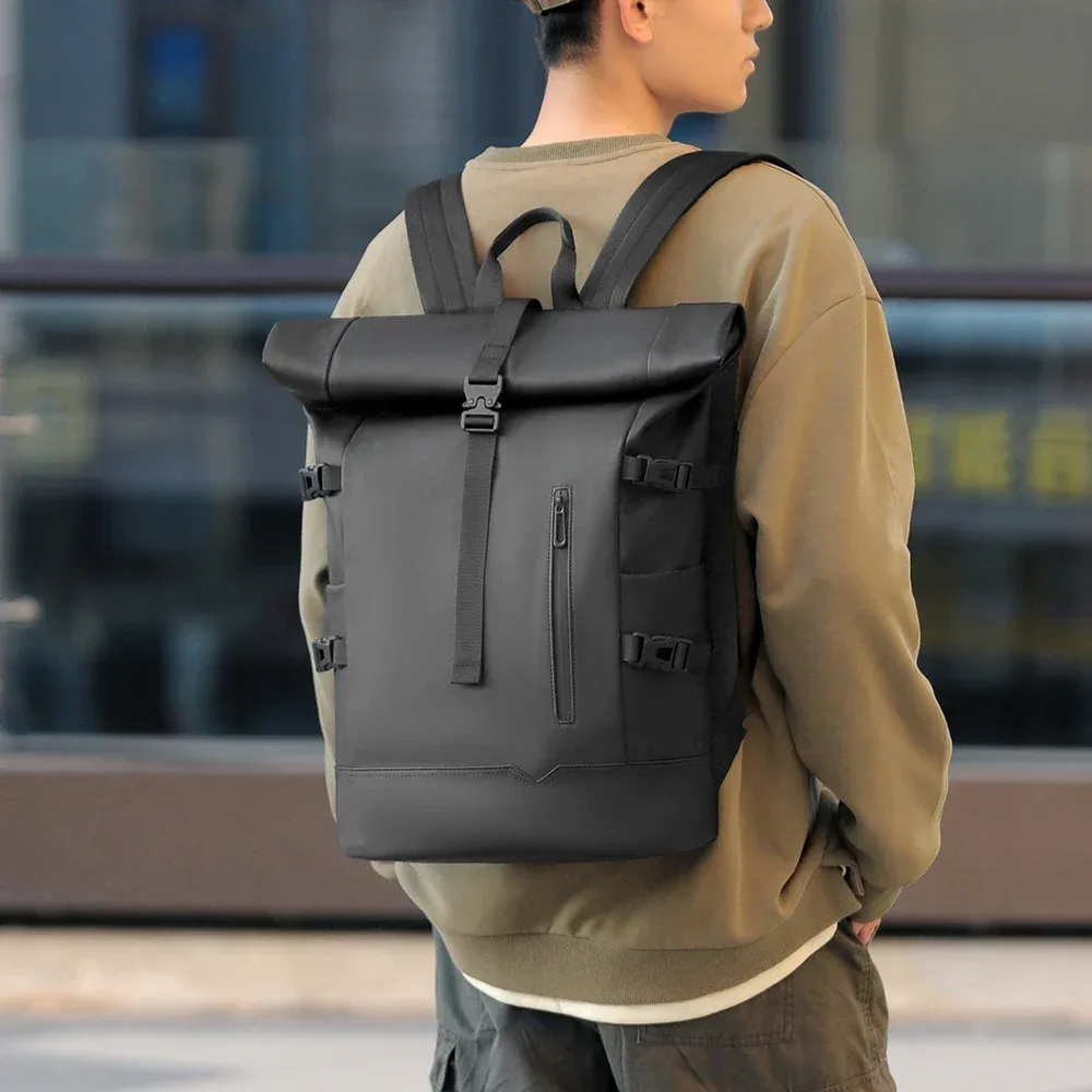 sac à dos d'extérieur imperméable et durable, haut en rouleau, à la mode, décontracté, pour randonnée, voyage, hommes et femmes, pour les déplacements quotidiens