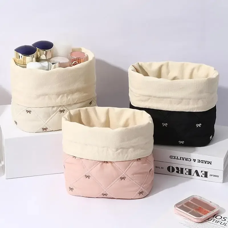 Sac de rangement pour cosmétiques, pochette de maquillage à cordon de grande capacité pour voyage, sac de rangement souple, organisateur de table à domicile, essentiels de voyage