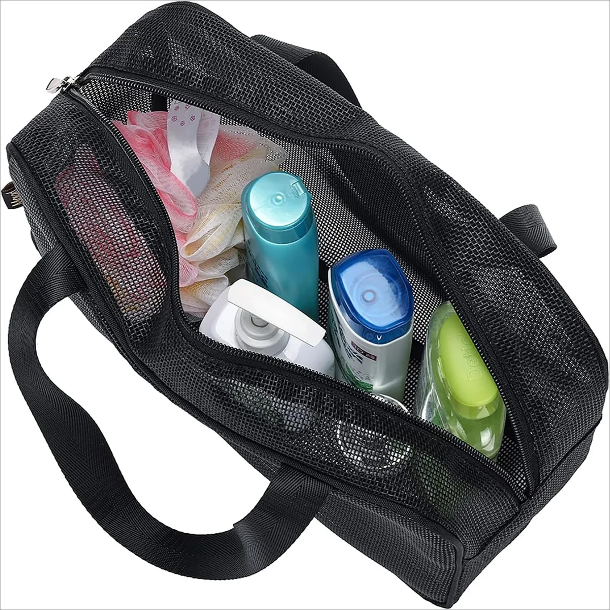 Sac de sport et de natation de grande capacité, sac de douche en maille, sac de rangement portable pour articles de toilette, adapté à la plage