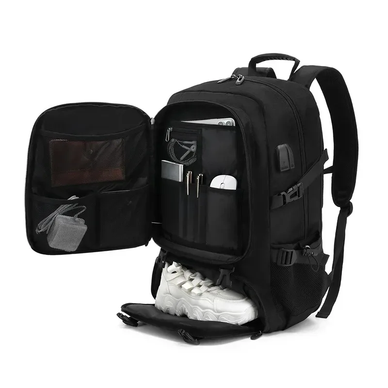 Grand sac à dos de voyage étanche pour homme, compartiment à chaussures séparé, sac à dos d'affaires, sports de plein air, sacs à dos de rangement pour homme, 50L, 80L