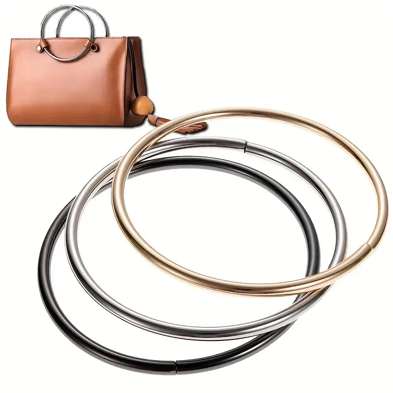 Poignées de sac à main rondes en métal, remplacement de sacs à bagages, accessoires de sac faits à la main, anneau en D rond, matériel de boucle suspendue