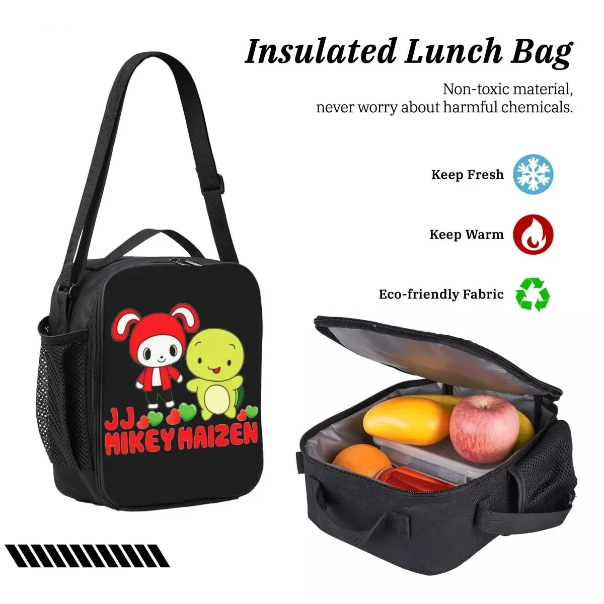 sac à dos jj mikey maizen pour étudiants, garçons et filles, sac d'école, sac à bandoulière pour ordinateur, 3 pièces, sac à lunch isotherme, trousse à crayons
