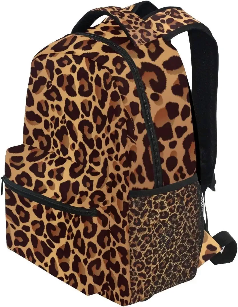 sac à dos imprimé léopard animal, sac à bandoulière pour livre d'école, sac à dos de voyage pour garçons, filles, hommes et femmes