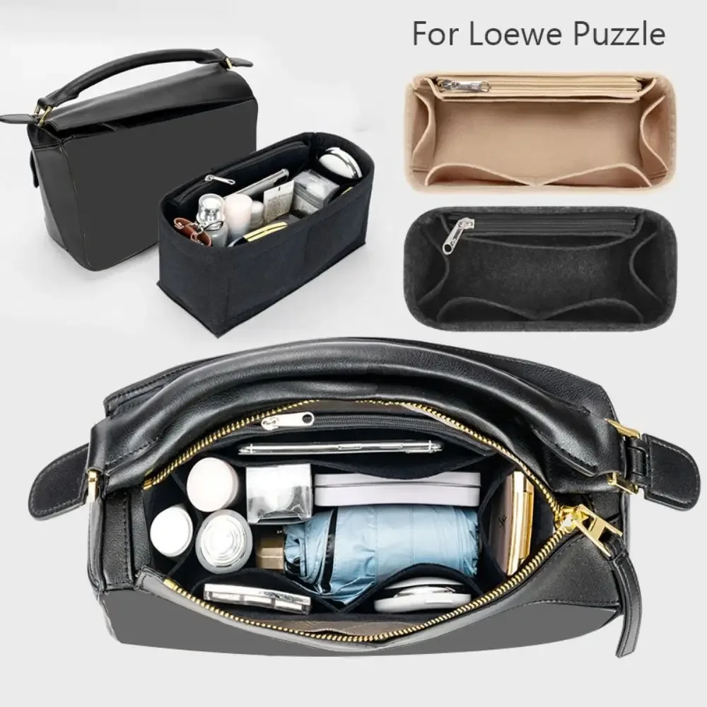 organisateur de sac à main en feutre grande capacité, support de sac, doublure de sac à main, rangement et organisation multi-poches pour loewe puzzle