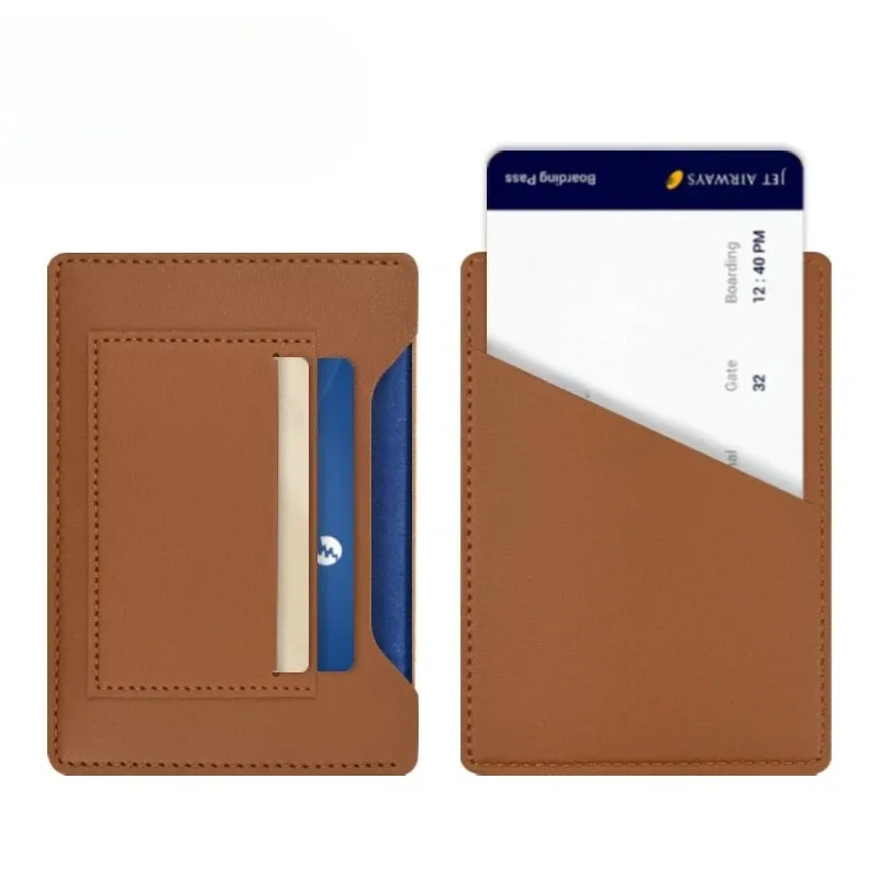 porte-passeport de voyage uni en cuir pu, étui à cartes, housse de protection unisexe, sac de rangement, cadeau
