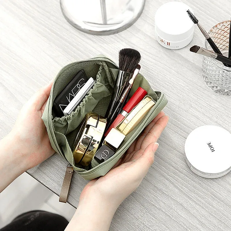nouveauté sac cosmétique simple couleur unie pour femmes trousse de maquillage pochette trousse de toilette étanche maquillage sacs à main étui 2023