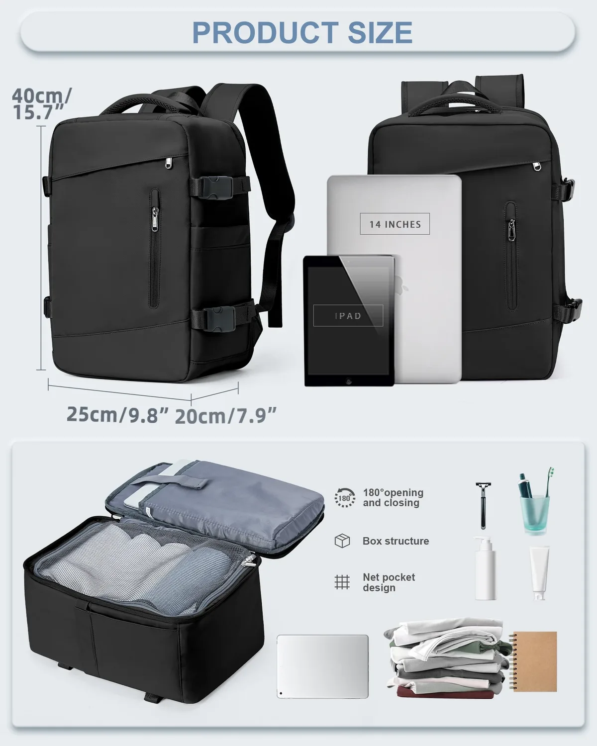 sac à dos pour hommes multifonctionnel cahier sac à dos emballage cubes femmes sac à dos ryanair 40x20x25 bagage à main loisirs ordinateur portable pack