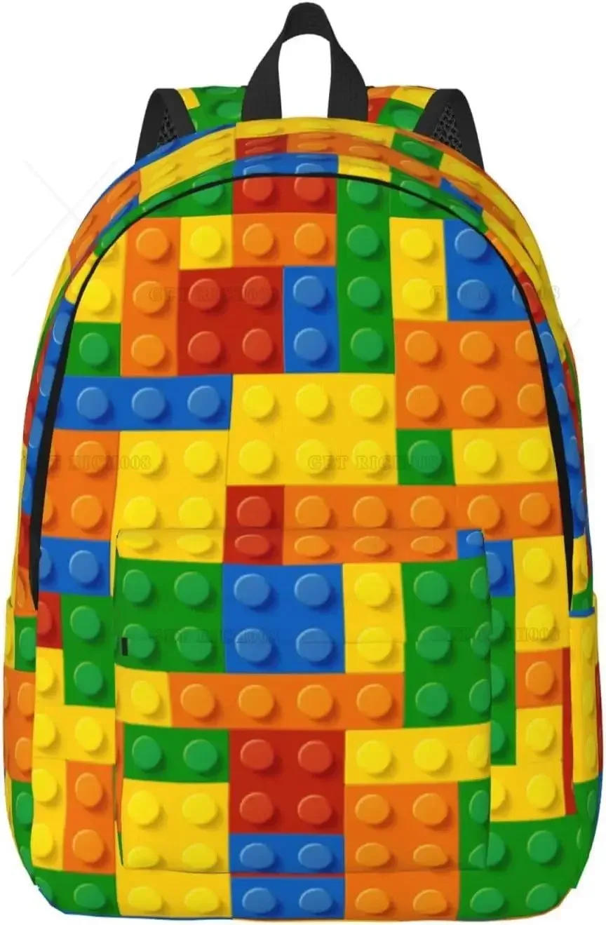 blocs colorés motif amusant sac à dos pour filles garçons femmes sac à dos léger sac à dos décontracté pour vo
