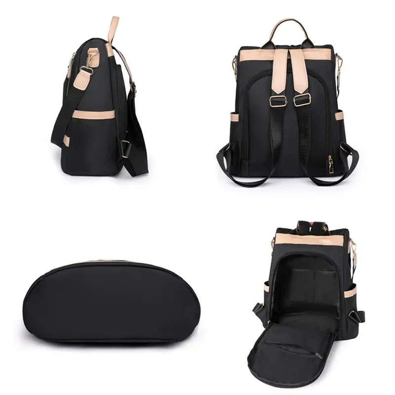 sac à dos antivol en tissu imperméable pour femme, grande capacité, style simple, décontracté, mode voyage, marque initiée