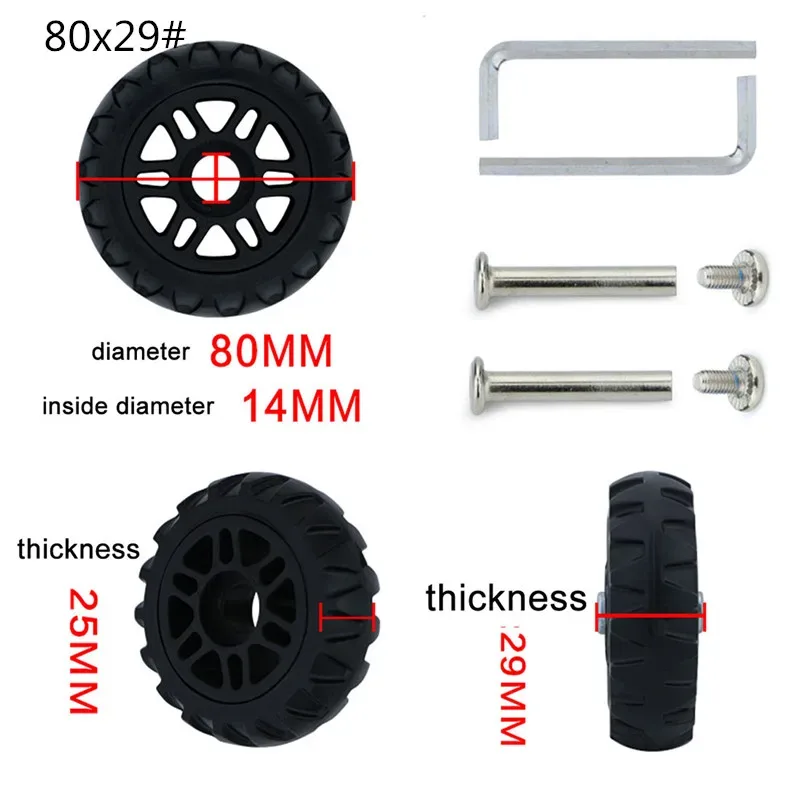 roues de remplacement pour valise à roulettes, accessoires universels, multi-taille, 1 pièce