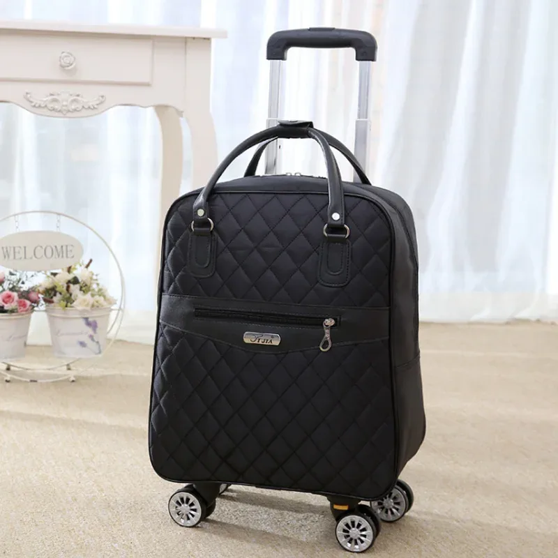 sac de voyage à roulettes pour femme, oxford, grande capacité, bagages à roulettes, valise