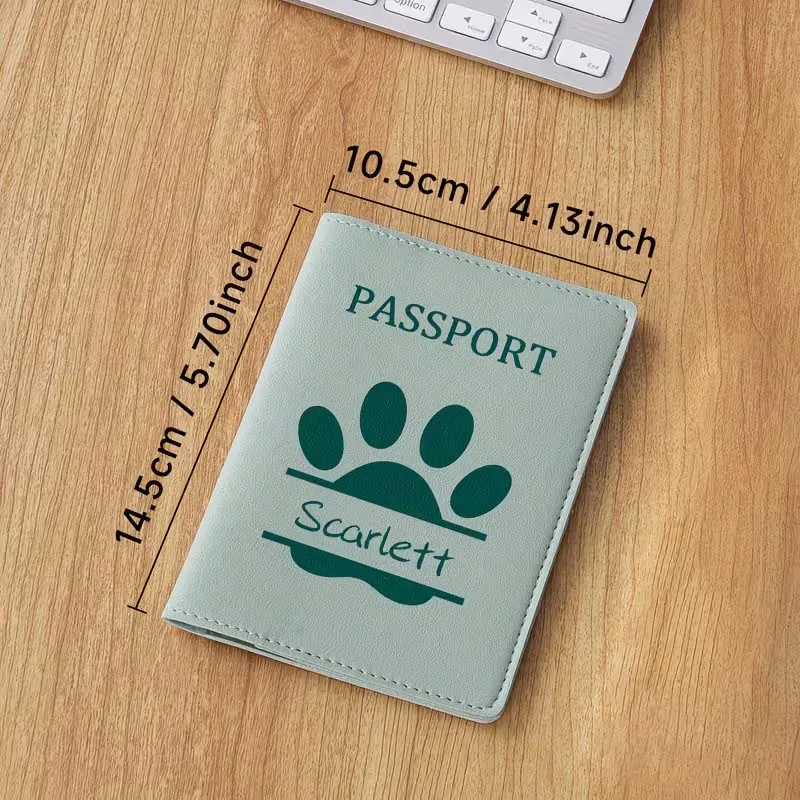 porte-passeport personnalisé avec motif de patte de chien - style classique, portefeuille de voyage de haute qualité, un cadeau élégant unisexe