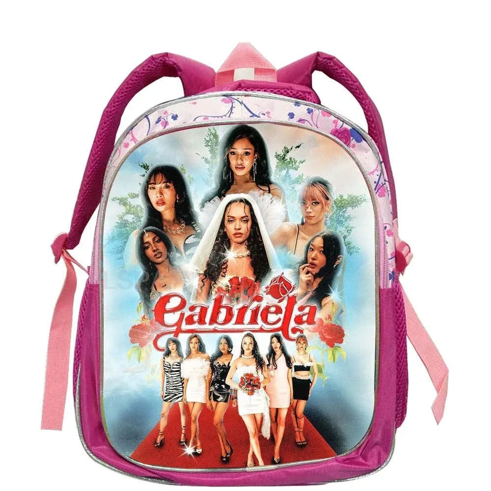 sacs à dos tendance katseye roses pour enfants, sacs d'école pour adolescentes et adolescents, sac à dos décontracté et tendance 12 pouces