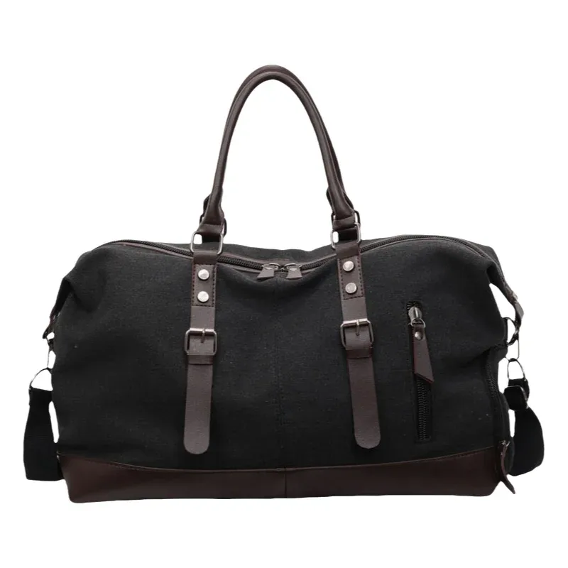 sac de voyage grande capacité tendance, sac bandoulière rétro, sac à bandoulière pour courts séjours, unisexe, en nylon résistant à l'usure, couleur unie