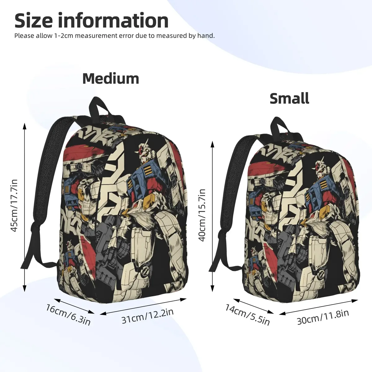 sac à dos gundam, sac à dos streetwear avec robot de dessin animé, sacs d'école unisexes, grands sacs de voyage, sac à dos design