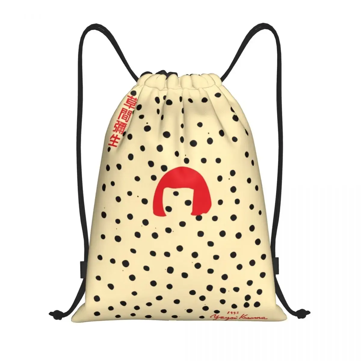 sacs à cordon d'exposition japonaise personnalisés yayoi kusama pour l'entraînement sacs à dos de yoga femmes hommes sac à dos de sport