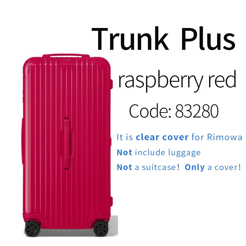 juste de bagage transparente rimowa, housse de protection, essential trunk plus, 31 po, 33 po