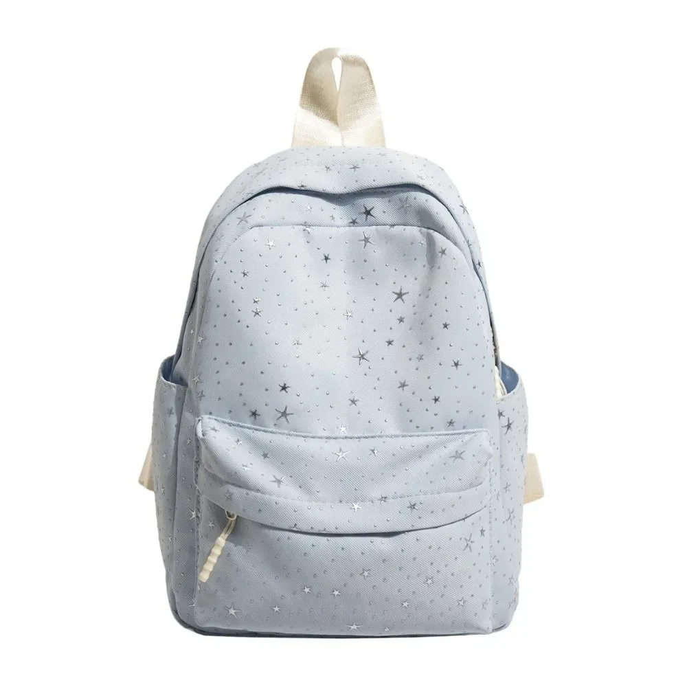 sac à dos portable imprimé étoile, léger, style universitaire, en nylon, sac à bandoulière, style coréen, pour étudiants, sac d'école, voyage