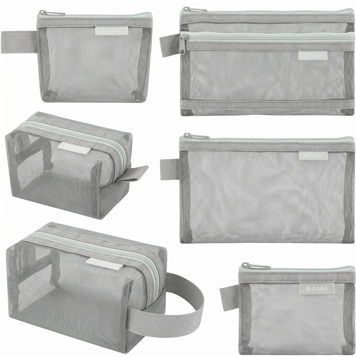 lot de 6 sacs de rangement en maille transparents et étanches pour câbles, chargeurs, écouteurs, accessoires de voyage et téléphones