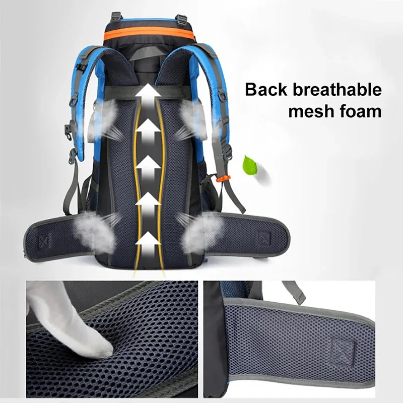 sac à dos de camping 70l pour hommes, sac de voyage, d'escalade, grand sac de rangement de randonnée, sacs à bandoulière de sport d'alpinisme en plein air