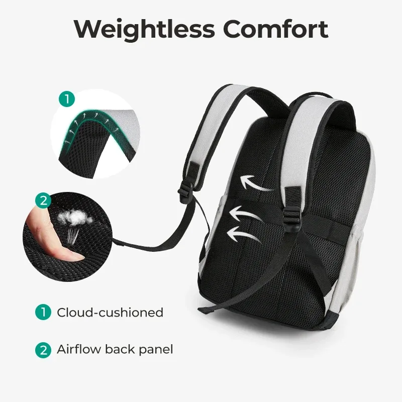 bagsmart 15.6 pouces sac à dos pour ordinateur portable multifonctionnel bureau affaires sac à dos grande capacité en plein air voyage ordinateur sac