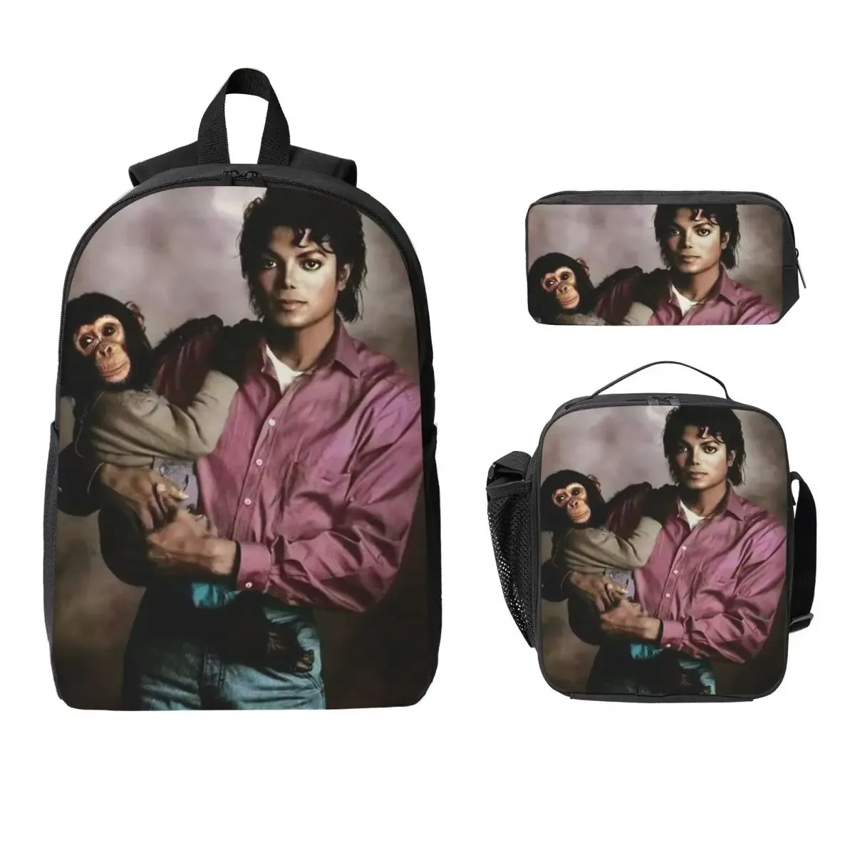 sac à dos michael jackson pour étudiants, sac d'école, sacs à bandoulière pour ordinateur, sac à déjeuner isotherme 3ps, trousse à crayons
