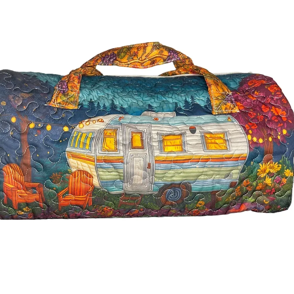 sac de voyage matelassé, sac de week-end, imprimé girafe 3d, bagage à motif animal africain, sac à main pour les vacances, la plage, le camping