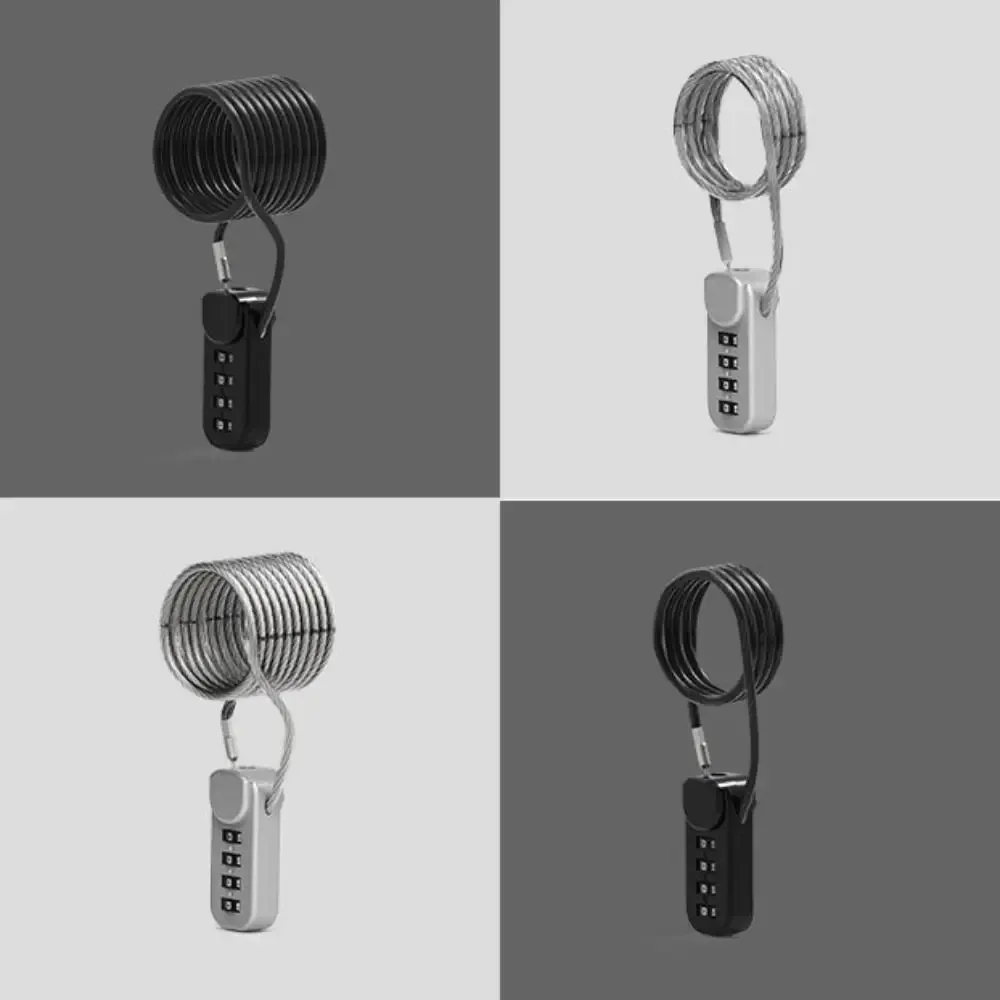 cadenas à code à 4 chiffres durable avec câble antivol à ressort, serrure à câble, serrure à mot de passe pour sac à fermeture éclair