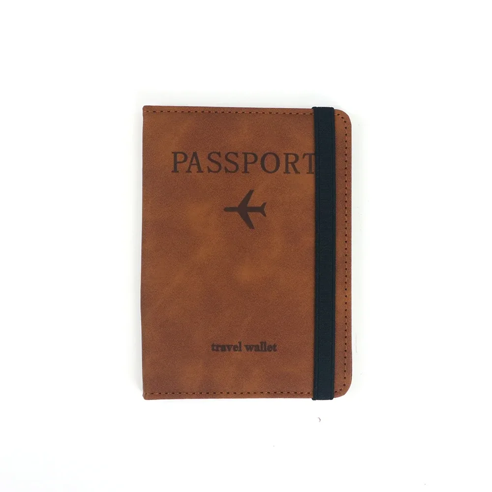 porte-cartes en cuir pu personnalisé avec nom, porte-passeport, housse de passeport rfid, sac de voyage multifonctionnel, porte-documents