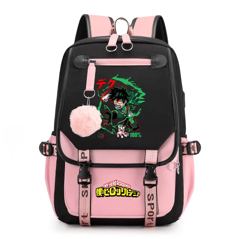 sac à dos d'étudiant imprimé my hero academia, léger et décontracté, pour filles, pour l'école et les voyages
