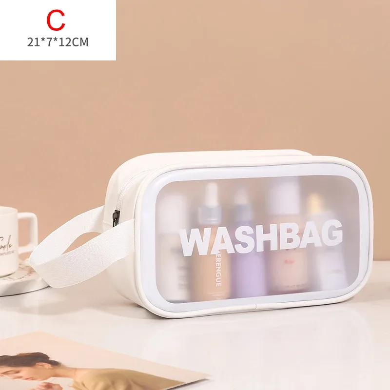 sac de lavage de voyage portable pour femmes, pochette de rangement transparente et étanche pour maquillage, organisateur de cosmétiques de grande capacité, étui de beauté pour femmes