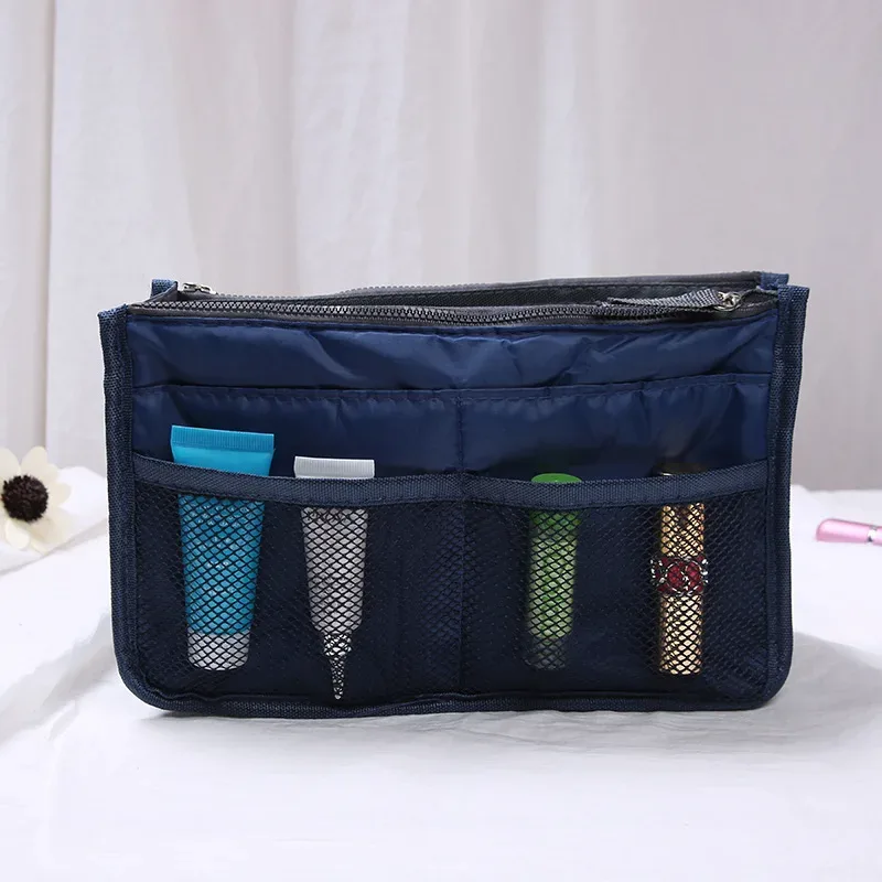 sacs à cosmétiques en nylon pour femmes, fourre-tout à double fermeture éclair, sac de maquillage, sac de rangement de produits de toilette, organisateur de maquillage de voyage en plein air pour filles