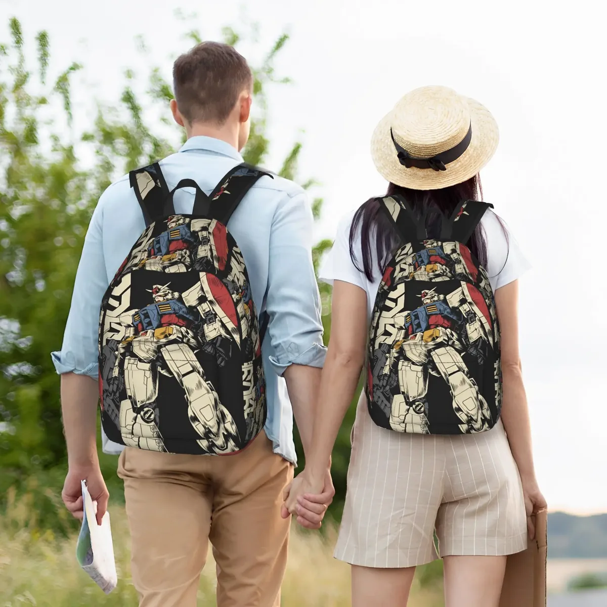 sac à dos gundam, sac à dos streetwear avec robot de dessin animé, sacs d'école unisexes, grands sacs de voyage, sac à dos design