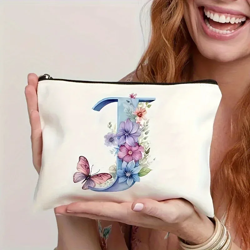 trousse de maquillage pour femme a-z lettre motif créatif sacs de maquillage sac de rangement sacs à fermeture éclair pochette de maquillage