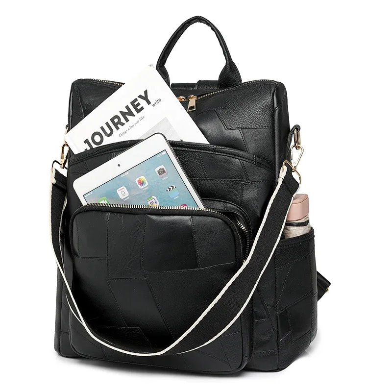 sac à dos en pu solide pour documents, cartable de grande capacité, sacs de livre, sac à dos de voyage, sacs d'école simples, adolescents, nouvelle mode, haute qualité
